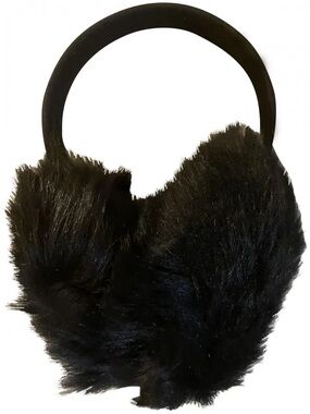 J. Crew Black Faux Fur Ear Muffs EUC
